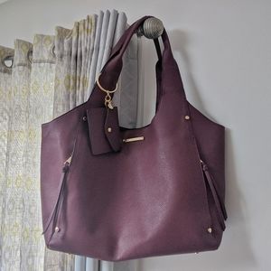 Plum Poppie and Peonies Tote Shoulder Bag Purse